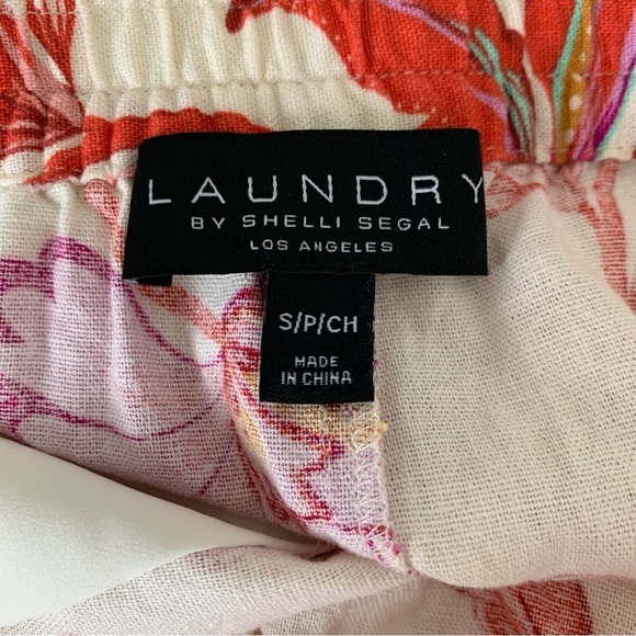 Laundry By Shelli Segal Linen Blend Floral Wide Leg Pants Womens S Colorful - Picture 3 of 16